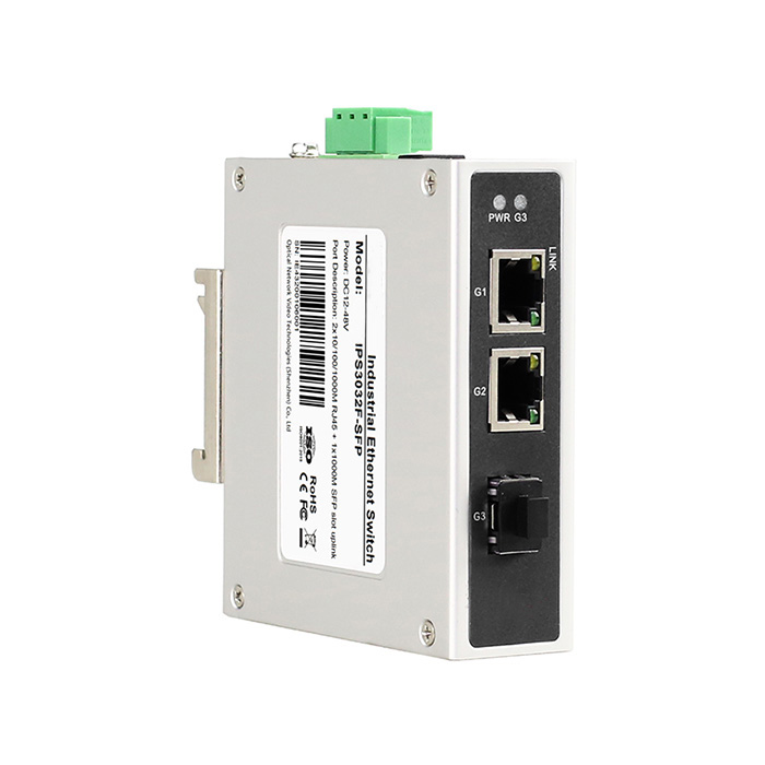 2Port PoE 10/100/1000Base-T to 1x1000Base-x, SFP Industrial switch